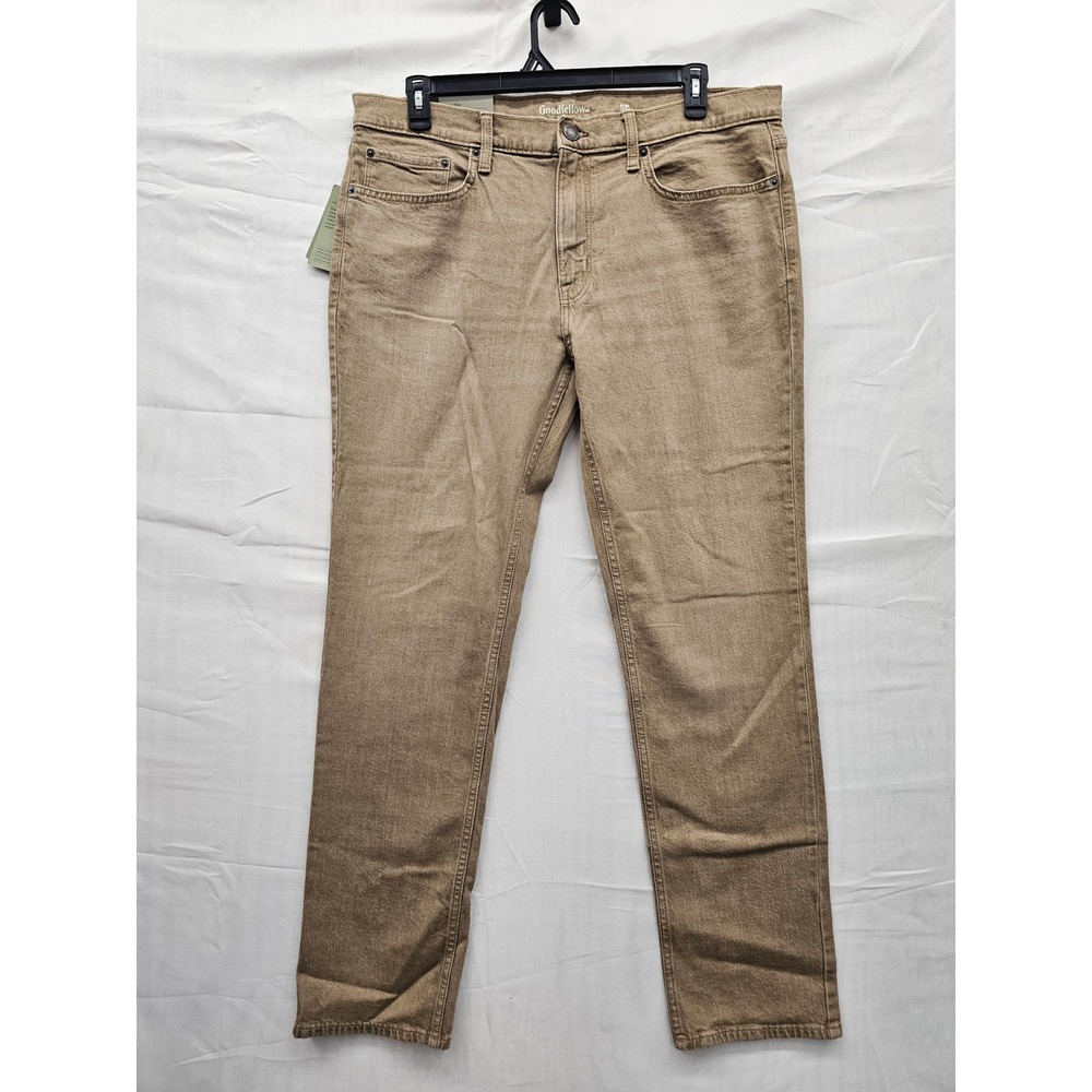 Goodfellow & Co Mens Slim‎ Fit Jeans Khaki Cotton Blend Casual Size 38x32